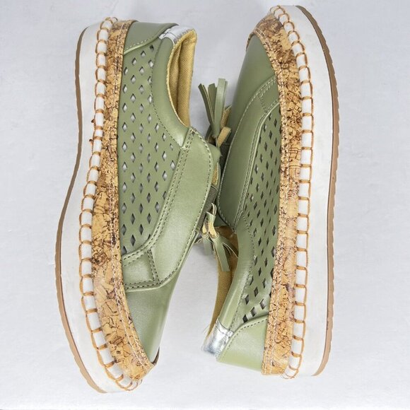Breathable Avocado Light Weight Womens Size 7 Casual Sneaker Cork- Like Accent - Picture 7 of 9